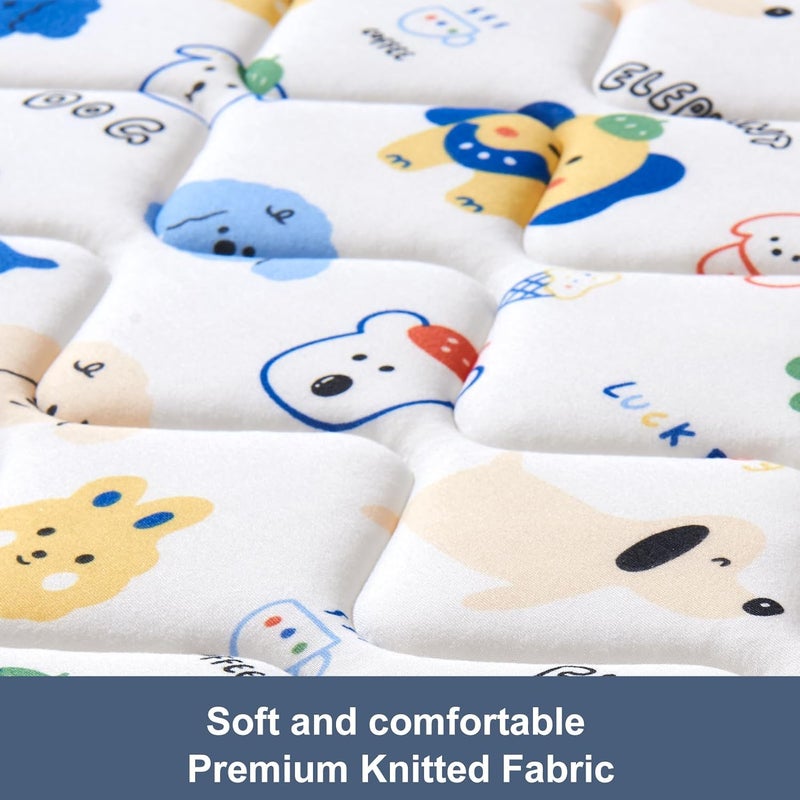 OSSERTSbearY مرتبة باك آند بلاي - 38" × 26" - مرتبة حديقة لعب قماش قطن ممتاز معززة بالأمان - تناسب حديقة لعب غراكو وبيبي تريند وبامو بيبي، دعم قوي ورغوة مريحة - Image 3